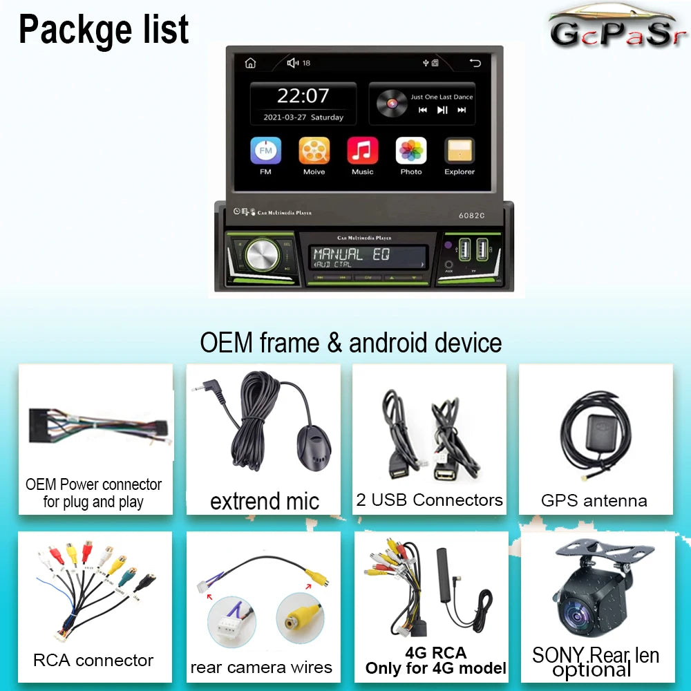 Telescopic Screen Host 1Din For Mercedes W210 E280 Car Radio Android Auto GPS Navigation M