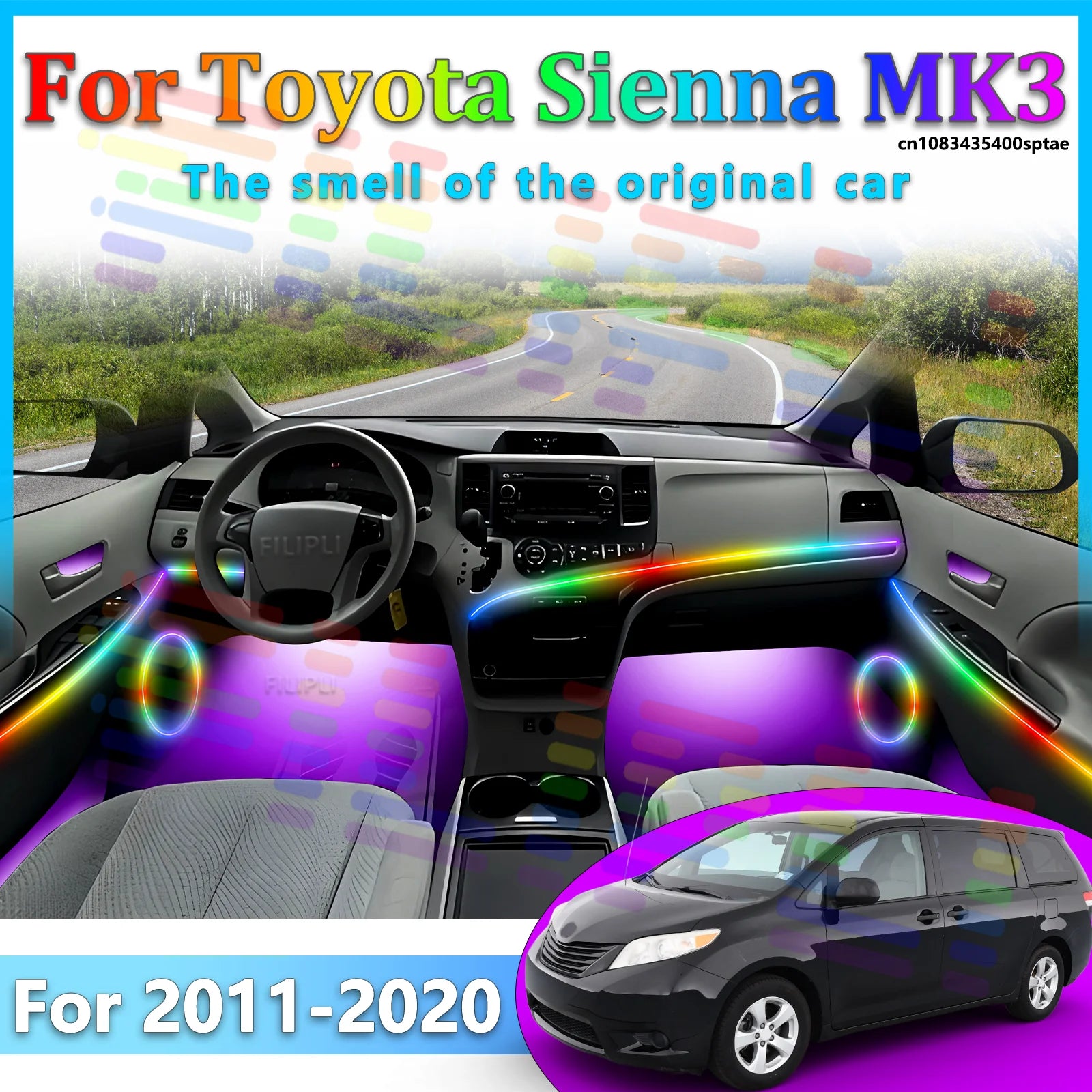 64 RGB - Neon Strip - for Toyota 2011-2020 - App Control - Car Interior Lighting | AUTOKITSHOP