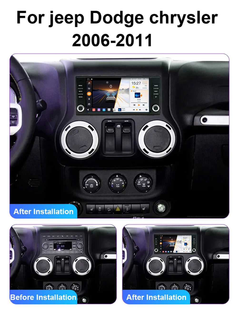 7inch Stereo Multimedia Player For Jeep Dodge Chrysler 2006 - 2011 Car Stereo Radio GPS Na