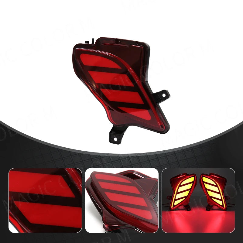 For Toyota Highlander 2020 2021LED Rear Bumper Reflector Lights Fog Lamp Brake Light Turn  | AUTOKITSHOP