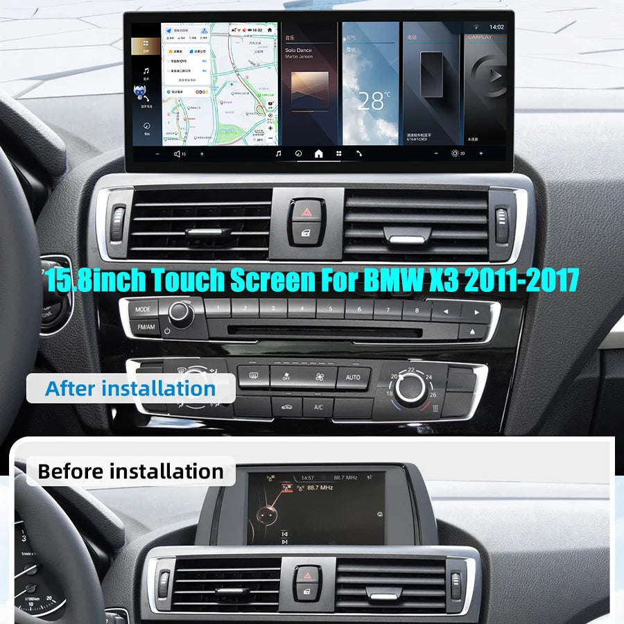 15.8" SMART Screen Android15 Car Radio For BMW X3 2011-2017 NBT Wireless Carplay Stereo GP | AUTOKITSHOP