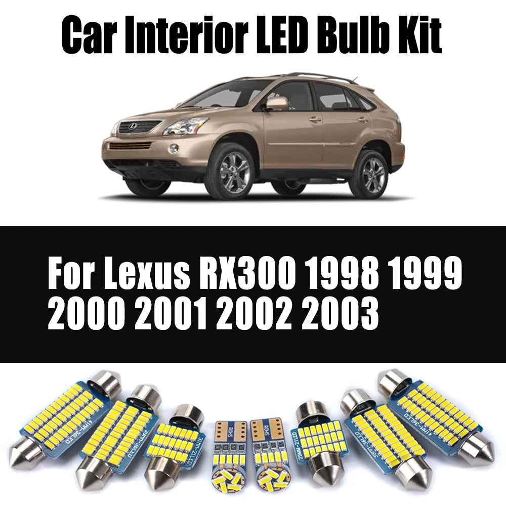 14-Piece LED Interior Light Kit for Lexus RX300 - Canbus Error-Free Bulbs | AUTOKITSHOP