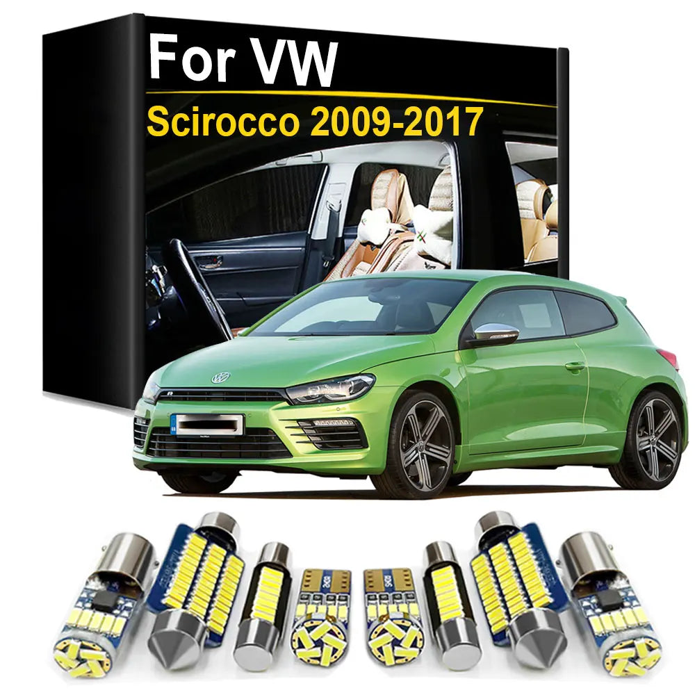 10-Piece LED Interior Light Kit for VW Volkswagen Scirocco R 2011 - 2013 - Canbus Dome Map Door Trunk Bulbs | AUTOKIT...