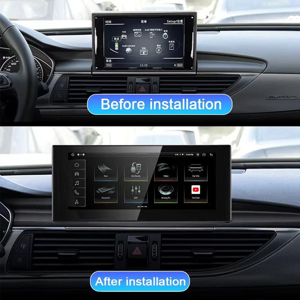 10.25" Android 14 Wireless Carplay For Audi A6 A7 C7 2012-2018 AUTO Car Multimedia Players