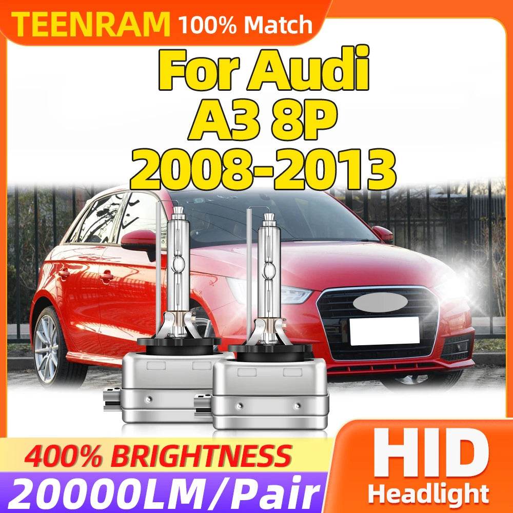 35W HID Xenon Light Bulbs 20000LM Super Bright Turbo Auto Headlamps 6000K 12V For Audi A3