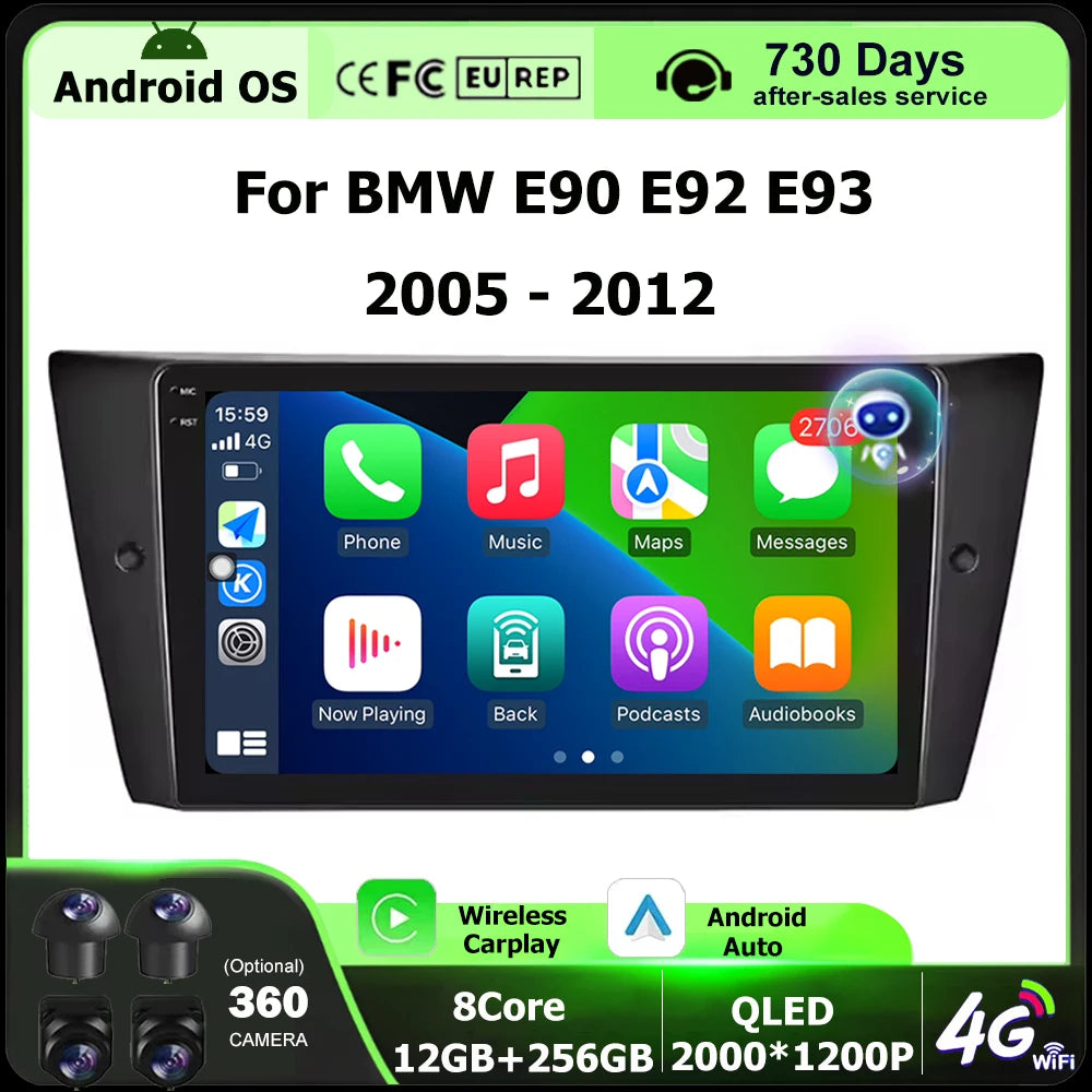 Car Radio Multimedia Video Player GPS Navigation Stereo For BMW E90 E92 E93 2005-2012 Andr