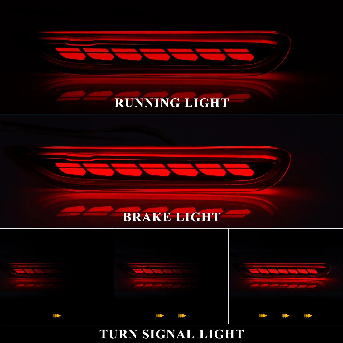 LED Rear Bumper Reflector Lights For Nissan X-trail T32 Rogue Qashqai J11 Leaf Pathfinder  | AUTOKITSHOP