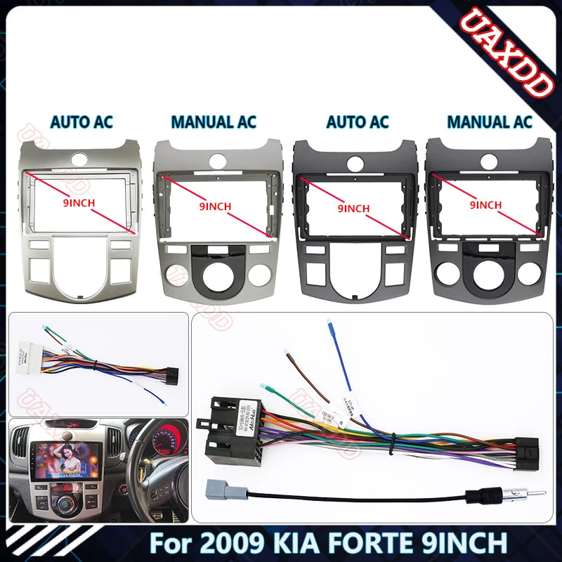 Car DVD GPS Player Radio Android for 2009 KIA FORTE 9 Inch Stereo Harness Screens Accessor