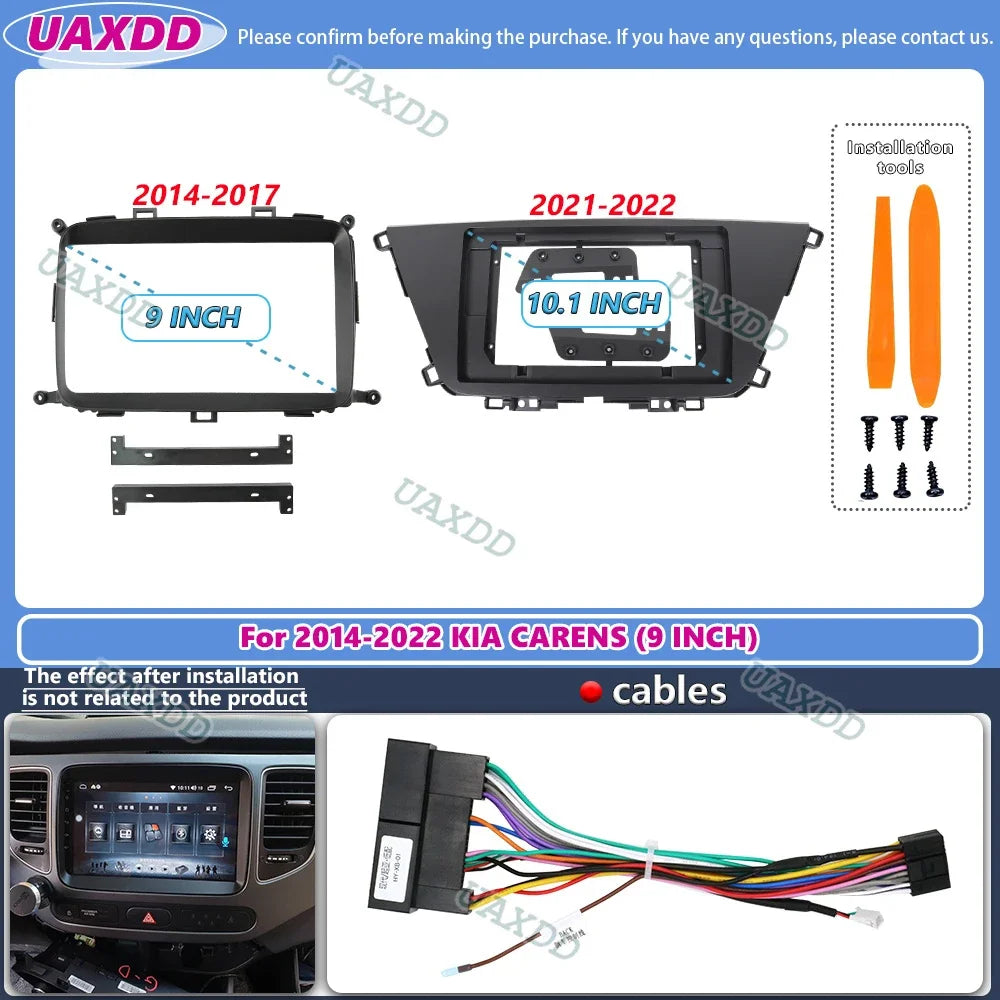 FOR 2014-2022 Kia CARENS 9 10.1INCH Car stereo radio Android frame panel fascia cable harn