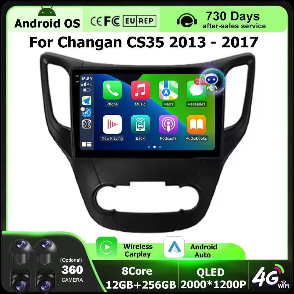 Android 16 Auto For Changan CS35 2013 - 2017 Car Radio Multimedia Video Player GPS Navigat