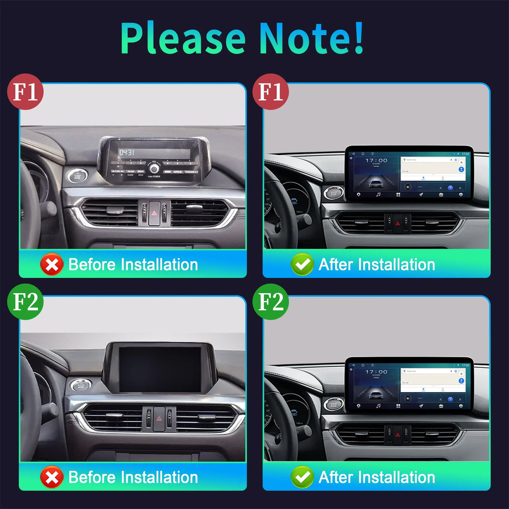 12.3" For Mazda 6 Atenza 3 2015-2018 Left Hand Drive Car Radio Multimedia Wireless Carplay