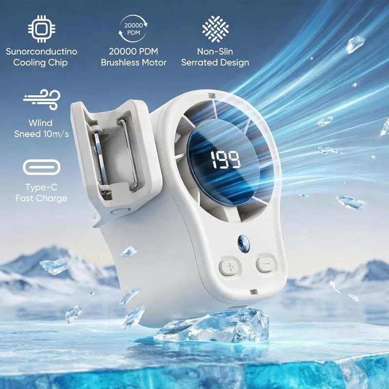 Clip on Semiconductor Cooling Car Fan USB Rechargeable Portable Desk Fan LED Display 360 Rotatio - Automotive LED Light