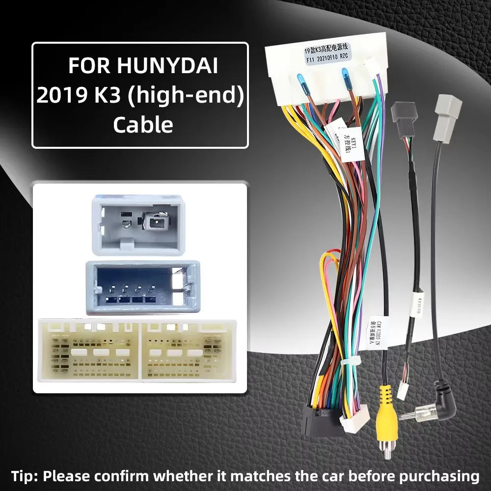 For HYUNDAI KIA Series Cables Car Radio Android Stereo Audio Screen Multimedia Video Playe