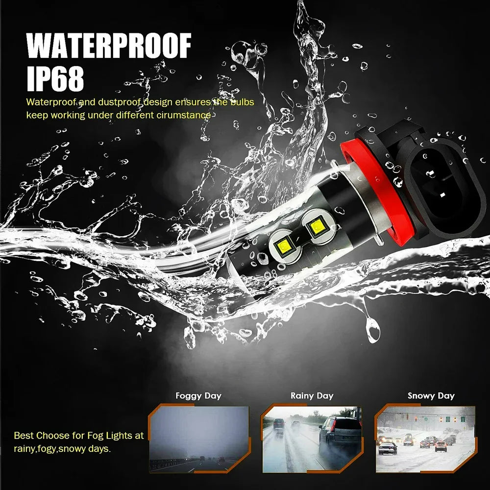 H16 5202 PSX24W Fog Light 6000K White High Power LED Driving Bulb DRL LED Car Headlight 50