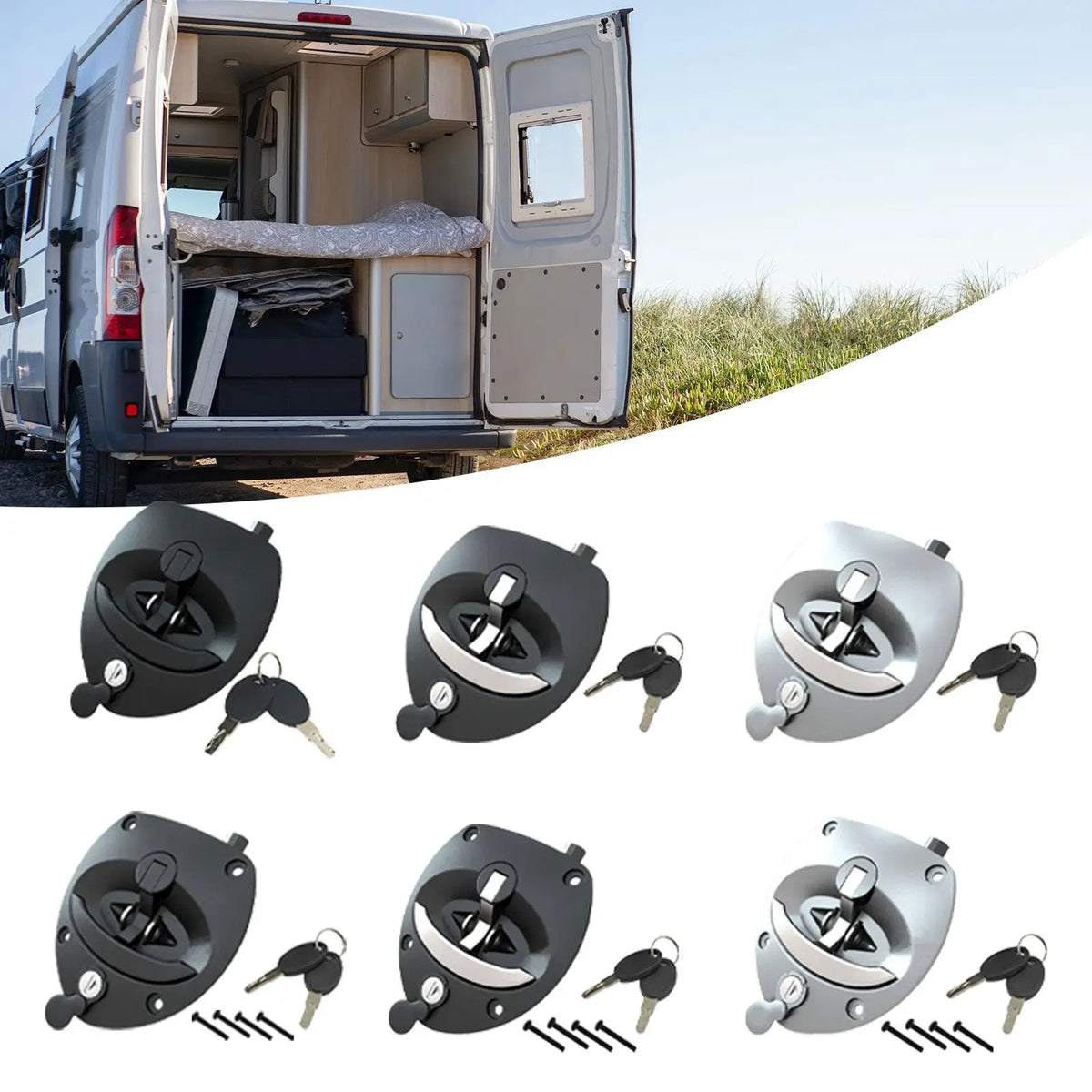Camper Entry Door Latch Safe RV Entry Door Lock Supplies with Paddle Deadbolts for Ship Instrume - Automotive LED Light