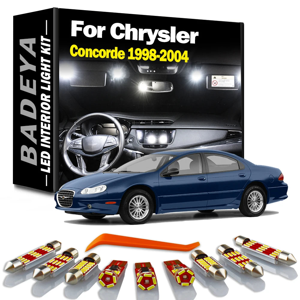 BADEYA 17Pcs Canbus Car Bulbs Accessories LED Interior Map Dome Door Light Kit For Chrysle