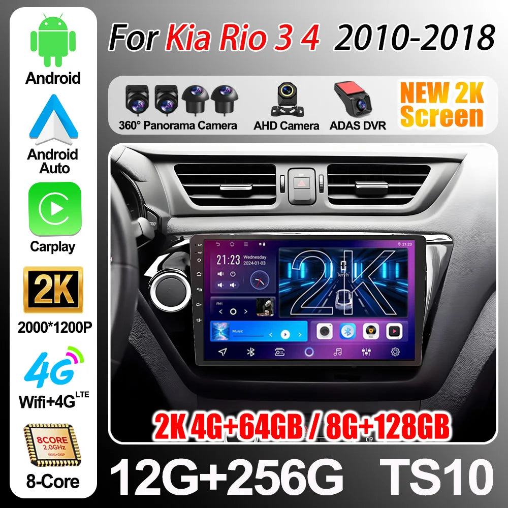 Android16 For Kia Rio 3 4 2011-2016 Car Radio Multimedia Video Player Navigation Stereo Gp | AUTOKITSHOP