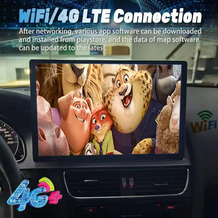 For AUDI A4 S4 B8 2013 2014 Stereo GPS Android 13 Car Multimedia Video Player Navigation W