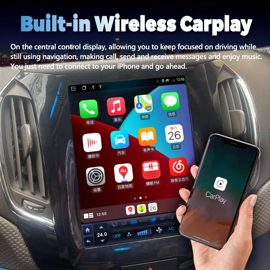 10.4" For Chevrolet Cruze 2015 2016 2017 Android 15 Multimedia Video Player Navigation Car
