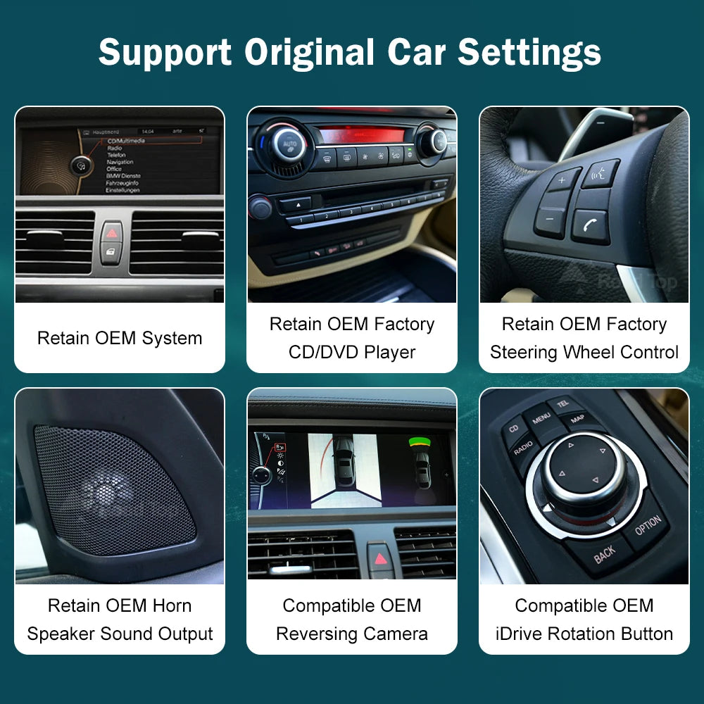 CN RoadTop Linux Touch Screen For BMW X5 X6 E70 E71 2007-2013 CCC CIC Wireless CarPlay Mul