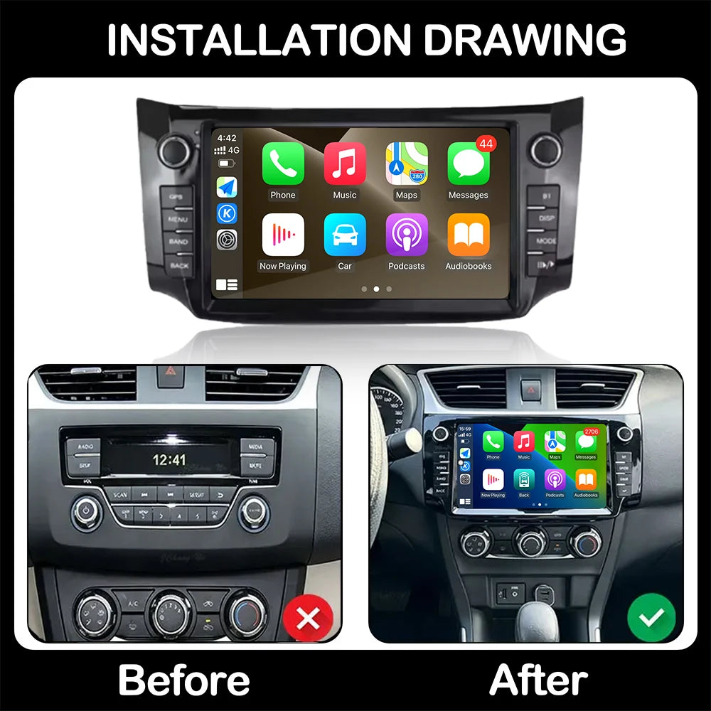 For Nissan Sylphy B17 Sentra 2012-2018 9" Android 16 Car Multimedia Player GPS Carplay Aut
