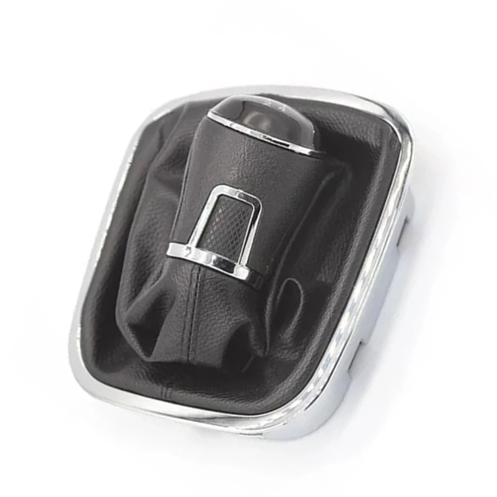 5 Speed Gear Shift Knob Lever & Boot Gaitor Black Leather Set For VW Golf 5 6 Jetta V VI S