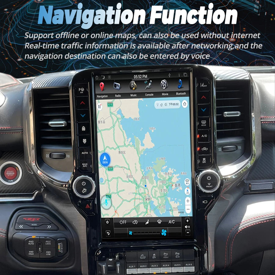 Car Radio For Dodge Ram 2019-2021 Android 13 GPS CarPlay Multimedia Video Player Stereo DS | AUTOKITSHOP