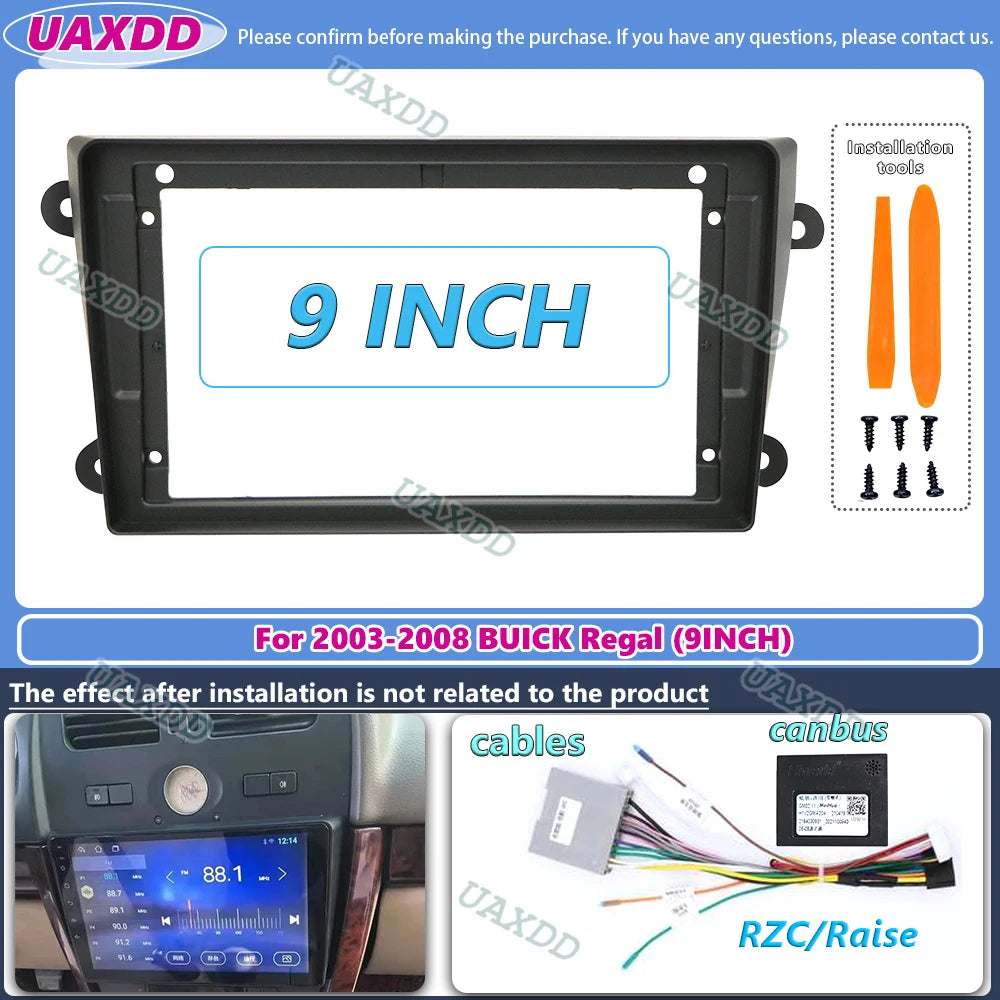 9 Inch Car Radio FIT For Buick Regal 2003-2008 Frame DVD GPS Mp5 ABS PC Plastic Fascia Das