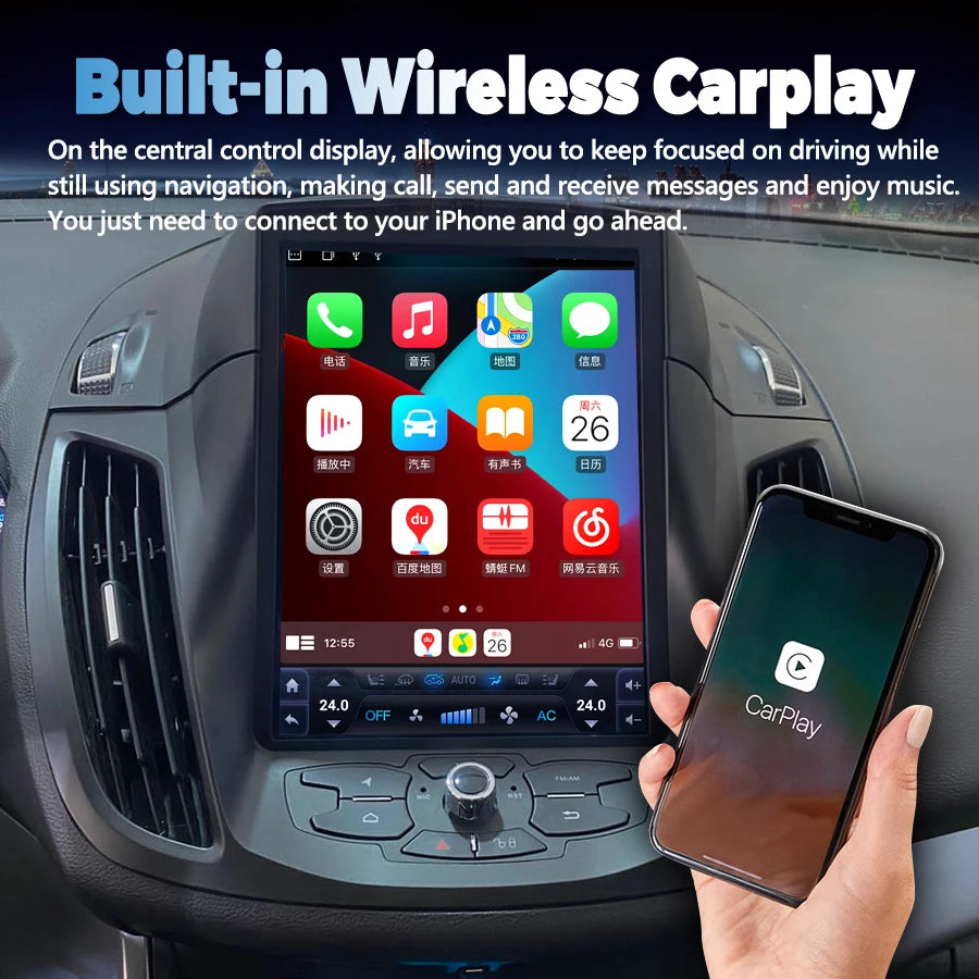 NaviRider Android 14 Screen Radio Stereo 2Din For Ford Cmax Kuga C-max Escape 2014 2013 Ca