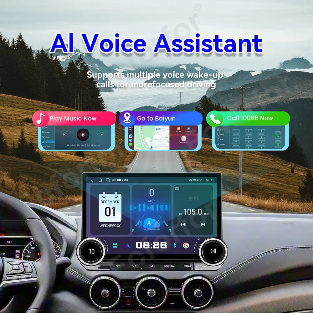 Sleek Advanced 11.5 Inch Android 15 Large HD Touch Wireless CarPlay Android Auto GPS Stere