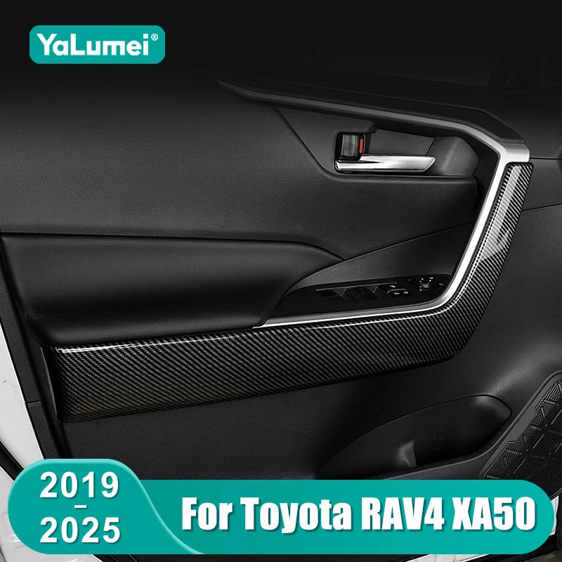 Car Door Inner Armrest Trim Cover For Toyota RAV4 XA50 2019 2020 2021 2022 2023 2024 2025 Hybrid - Automotive LED Light