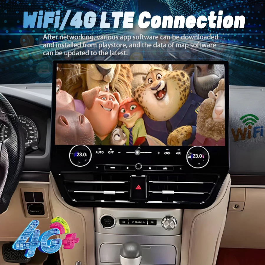 19.8" Carplay For Toyota Land Cruiser LC200 LC300 VX-R 2008-2021 Big Android Screen Car Mu | AUTOKITSHOP