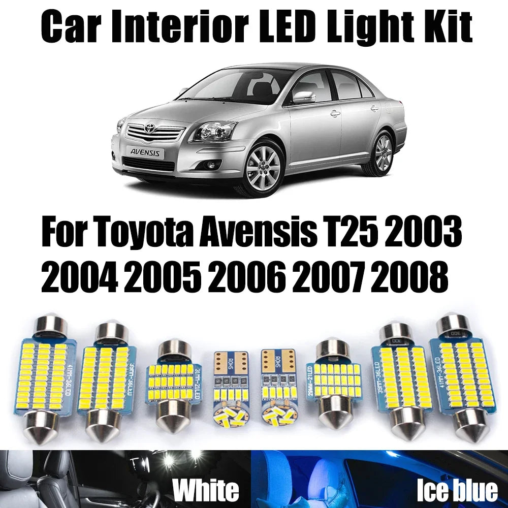 17-Piece LED Interior Light Kit for Toyota Avensis T25 - Canbus Error-Free Bulbs | AUTOKITSHOP