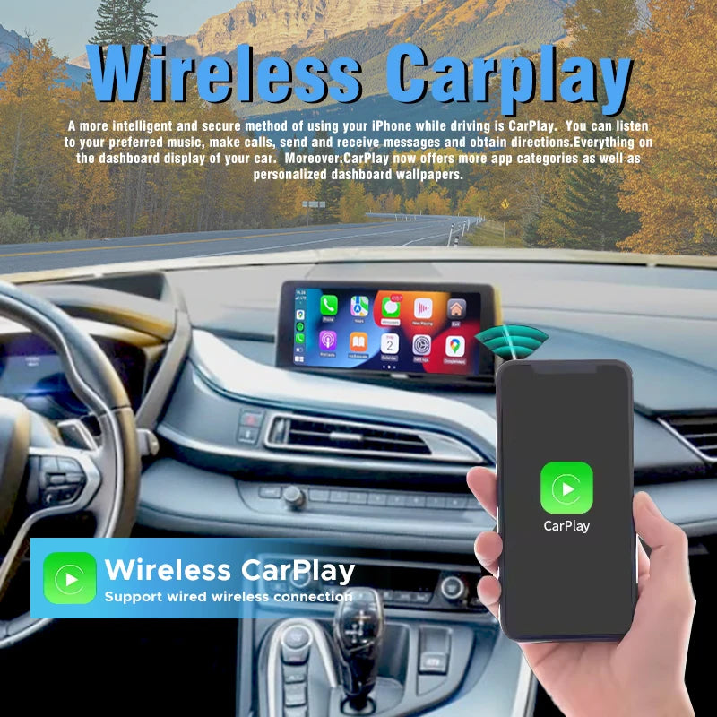 Wireless CarPlay for BMW i8 I12 NBT System 2014-2018 With Android Auto Mirror Link AirPlay