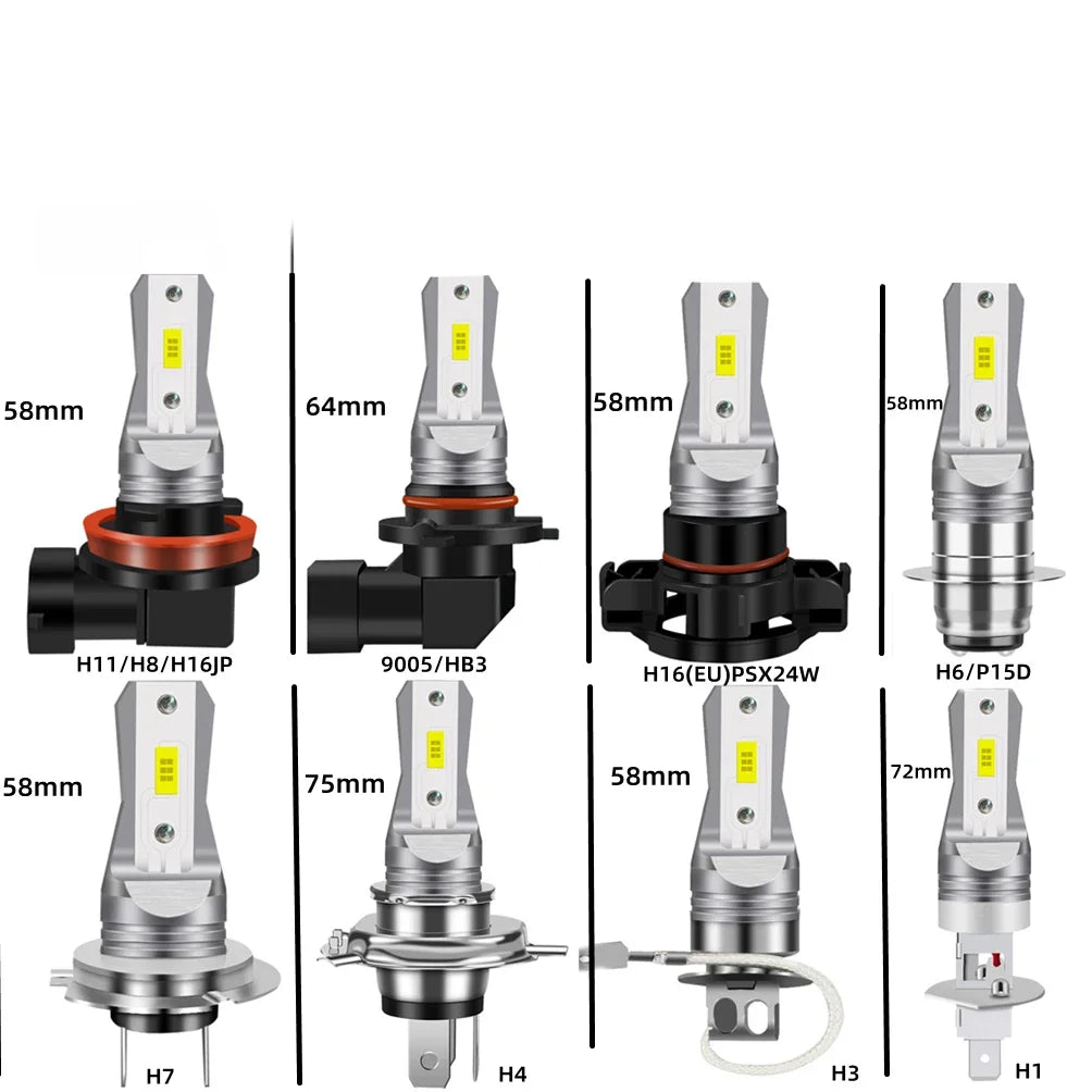 H1 H3 Led Headlight H4 H7 Bulb Car Fog Lights 20000LM Day Driving Light Auto Led Lamp 6500