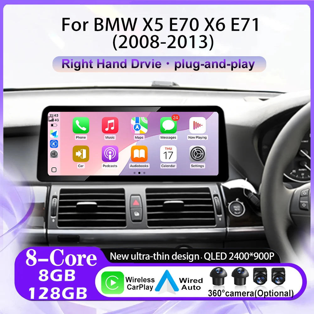Android OS For BMW X5 E70 X6 E71 2008-2013 Navigation Player BT Multimedia Player Wireless