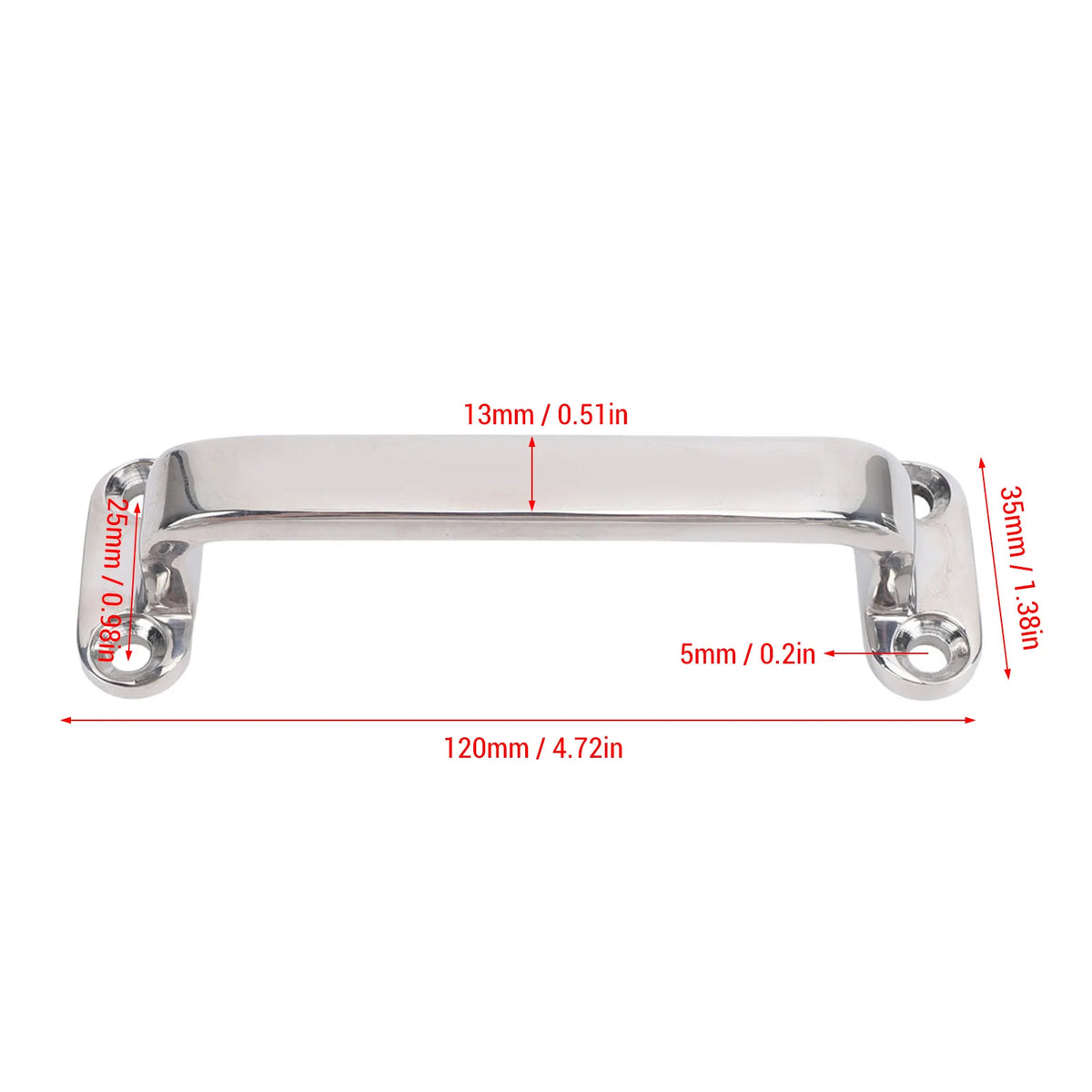 Boat Door Grab Handle 316 Stainless Steel 120mm Marine Handrail Handle for Yachts RVs Metal Grab - Automotive LED Light