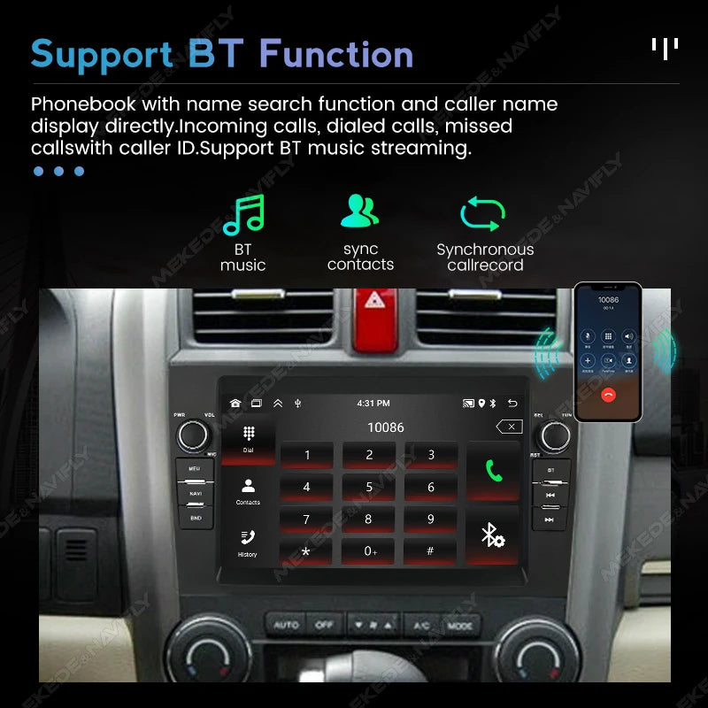 8 Inch Wireless Car Stereo for Honda CRV CR-V 2007-2011 Wireless CarPlay Android Auto Touc | AUTOKITSHOP