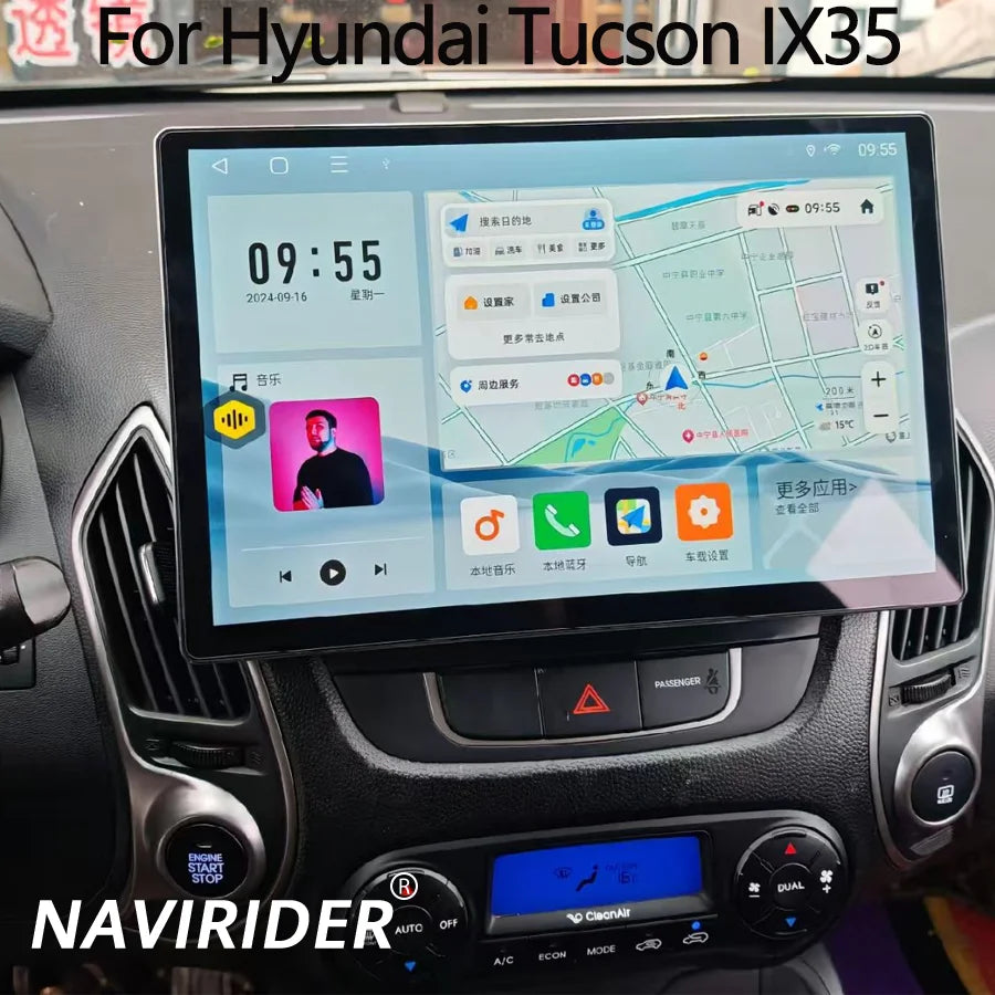 13.3" IPS Android 15 Car Stereo 8G+256GB for Hyundai Tucson IX35 Wireless Carplay 4G WIFI