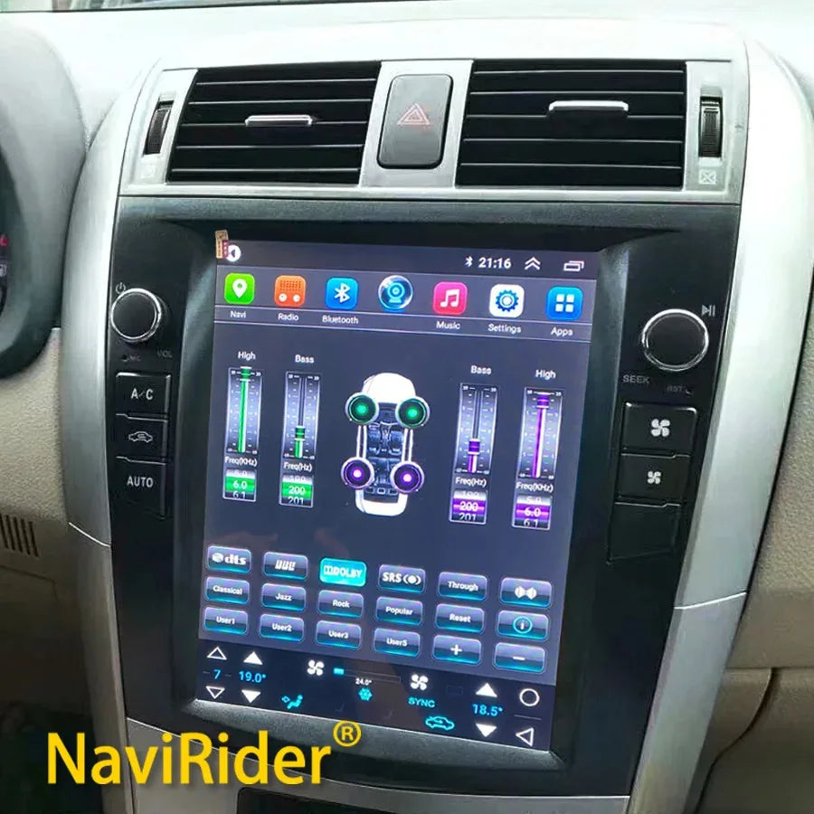 Multimedia Video Player HU 10.4inch Screen For TOYOTA Corolla Android 15 2008-2012 Built-i