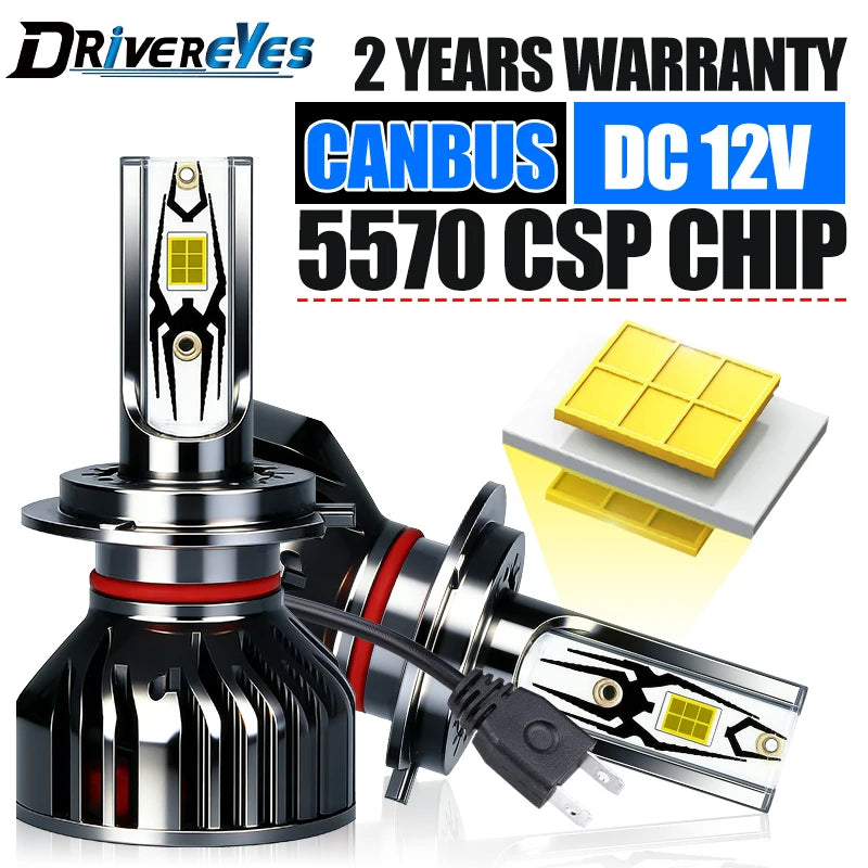 H7 H4 H11 LED Headlight CANBUS H8 H9 H1 9005 HB3 9006 HB4 9012 HIR2 Turbo 12PCS 5570 SCP F