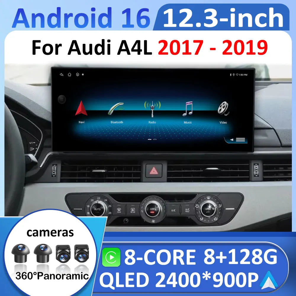 Smart System DSP Stereo Car Video For Audi A4L 2017 2018 2019 Multimedia Player Android 16 | AUTOKITSHOP