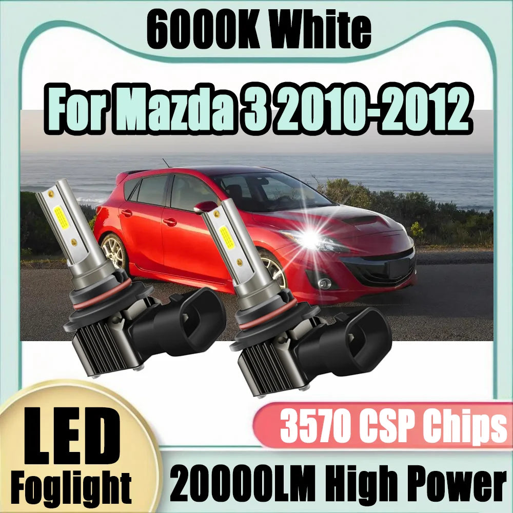 Canbus No Error 9006 Fog Lamps 20000LM 90W LED Fog Lights 6000K White Super Bright CSP Chi