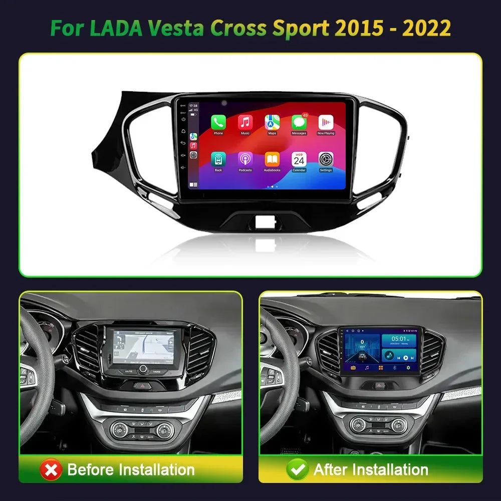 Autoradio Stereo Multimedia For LADA Vesta Cross Sport 2015 -2022 Car Player Navigation 5g