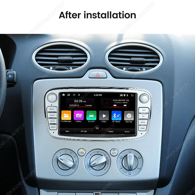 7Inch Android 15 Car Radio CarPlay Auto Multimedia GPS RDS For Ford Focus Mondeo S-Max C-M