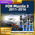 Roadsun 2/6Pcs LED Headlight 9005 H11 High Low Beam Fog Lamp 6000K Car Light Fit For Mazda