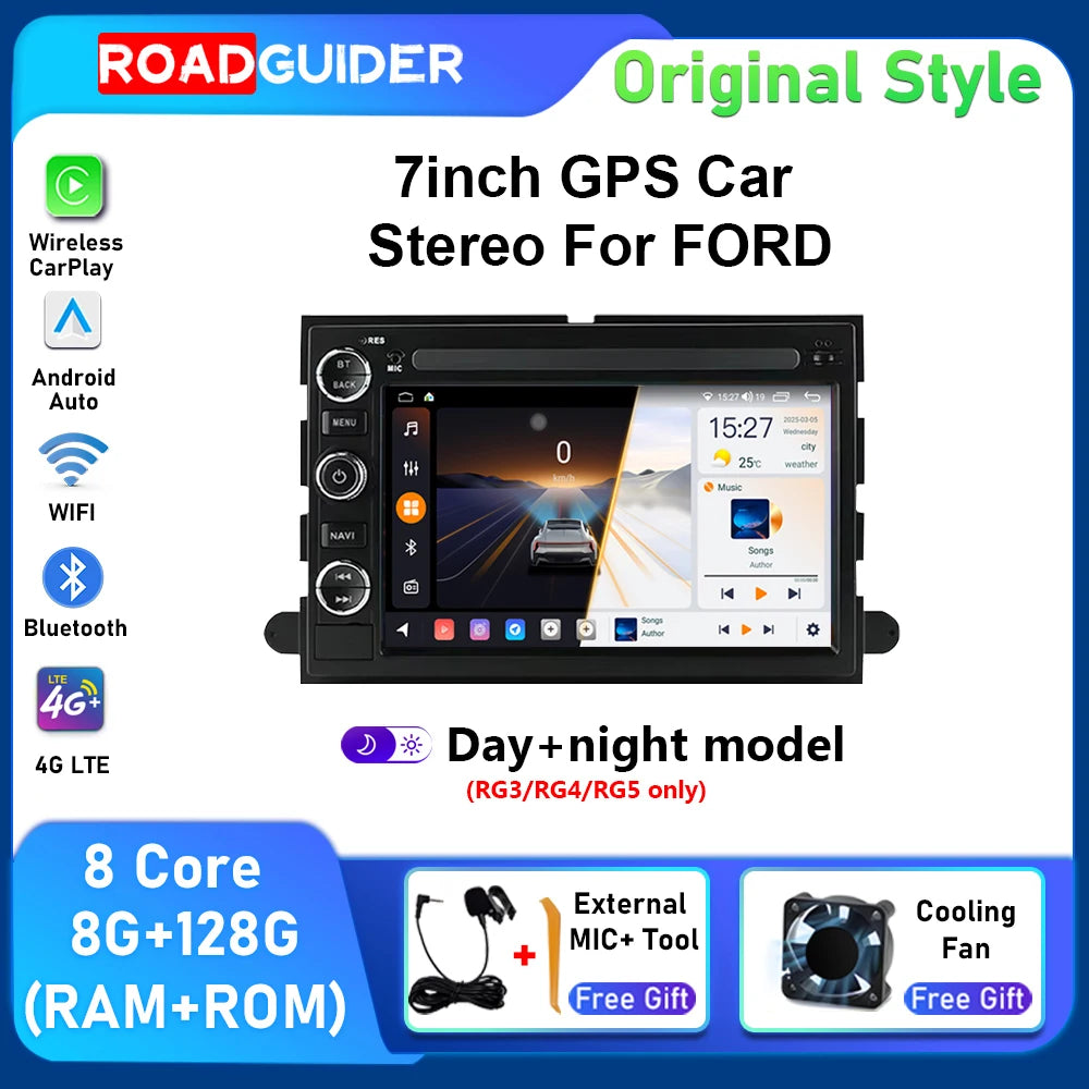 7" IPS Screen For Ford F250 2004 - 2014 Android 14 Car Radio Multimidia Player Wifi 4G Car
