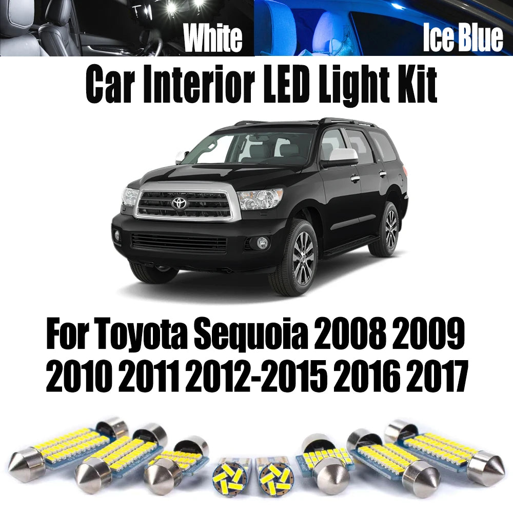 13-Piece LED Interior Light Kit for Toyota Sequoia 2010 -2016 - Canbus Dome Map Door Trunk Bulbs | AUTOKITSHOP