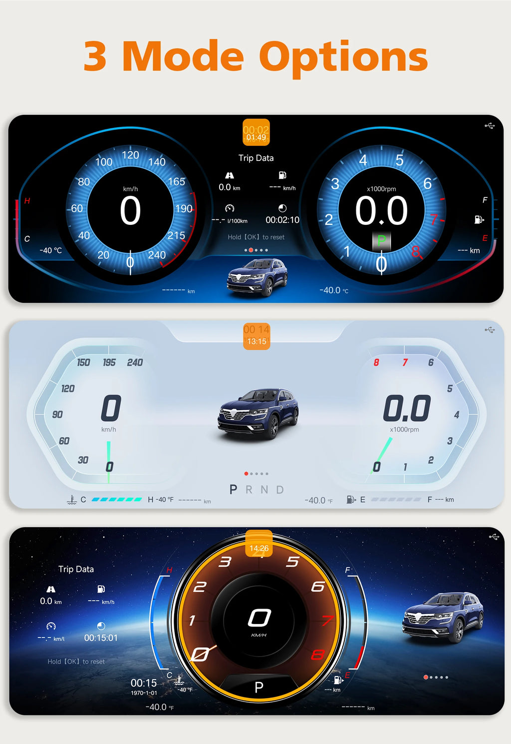 1920*720 HD Screen Diqital Instrument Cluster For Renault Koleos 2016 - 2018 2019 Dashboar