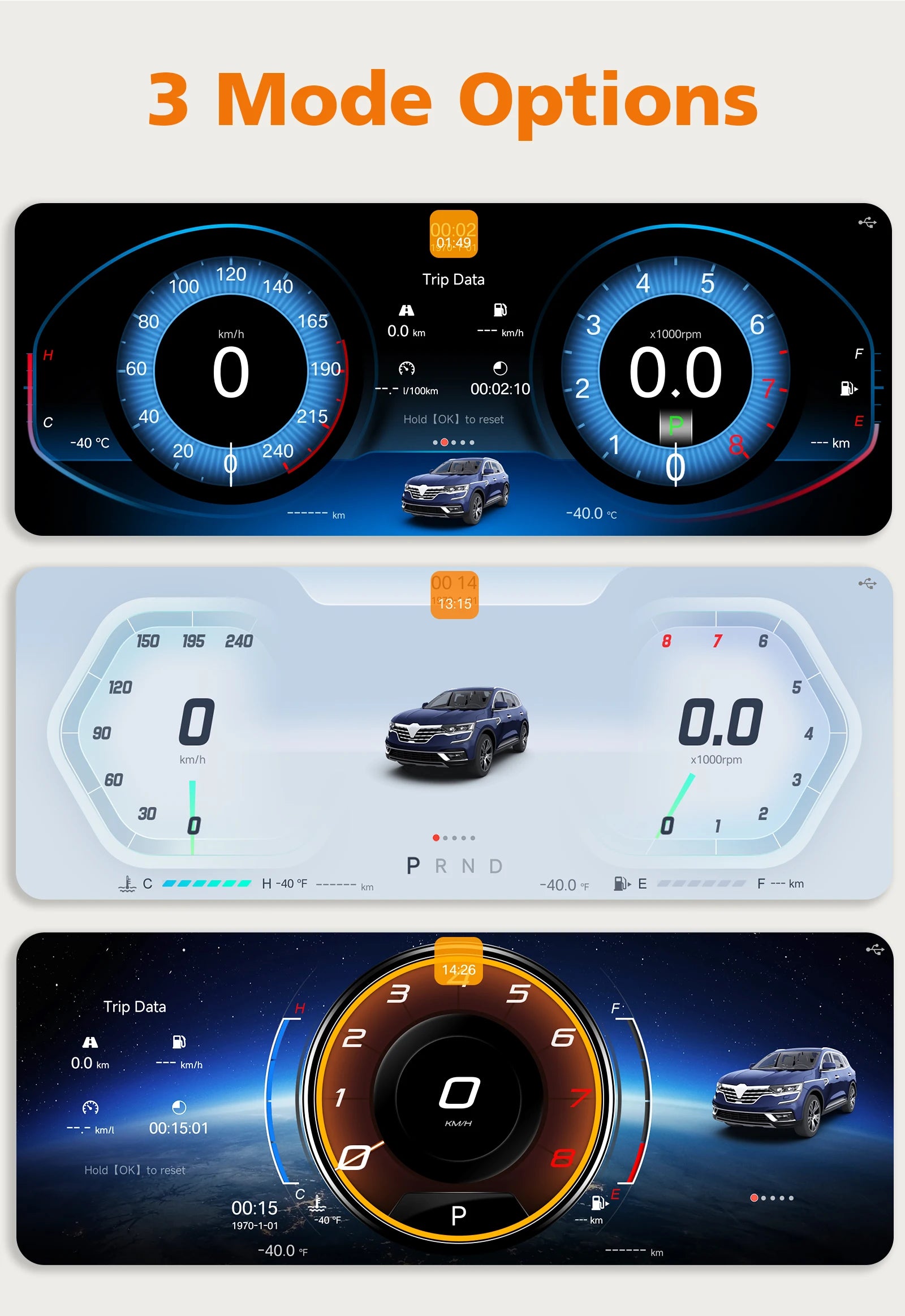 1920*720 HD Screen Diqital Instrument Cluster For Renault Koleos 2016 - 2018 2019 Dashboar